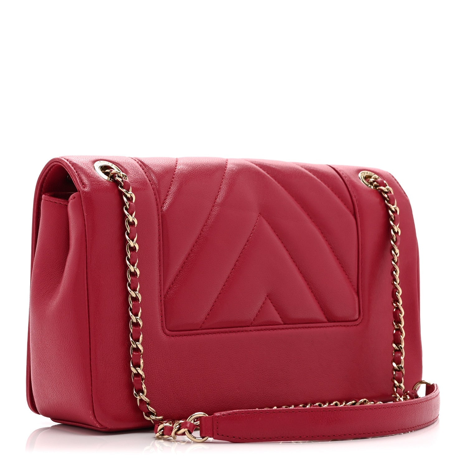 Sheepskin Chevron Quilted Vintage Mademoiselle Flap Pink