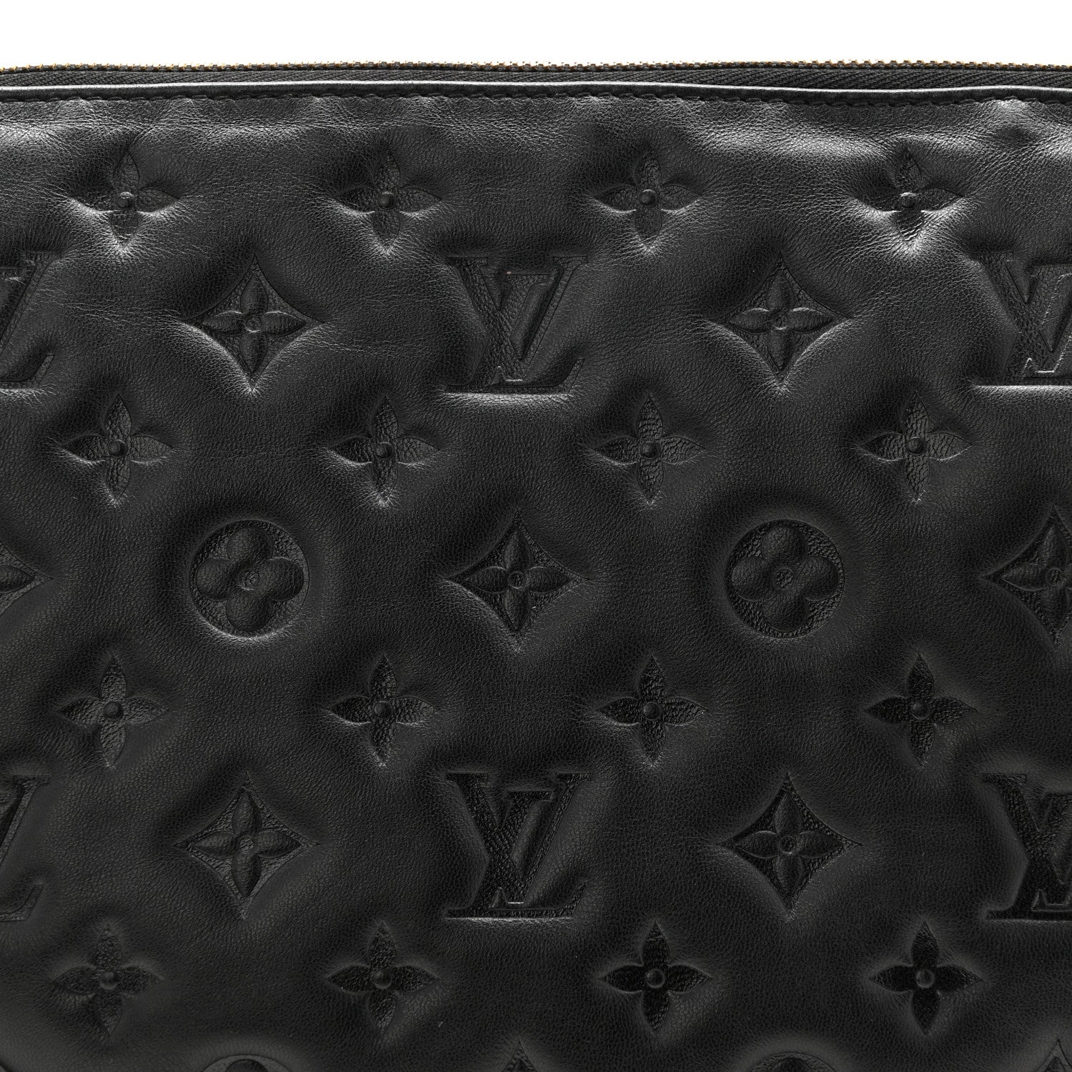 Lambskin Embossed Monogram Coussin PM Black