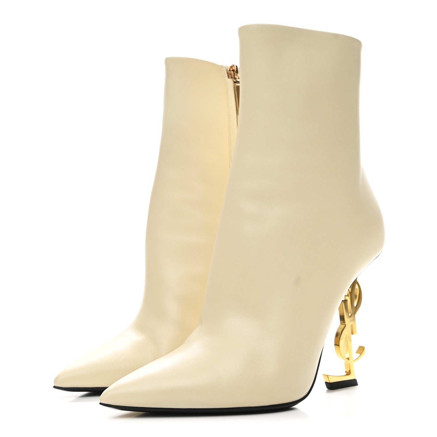 Calfskin Opyum 110 Ankle Boots 38.5 Real Beige