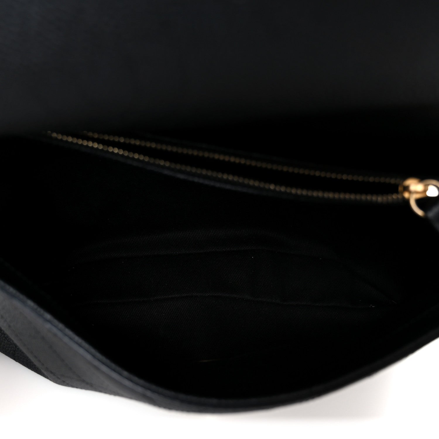Grained Calfskin Stitched Flap Black