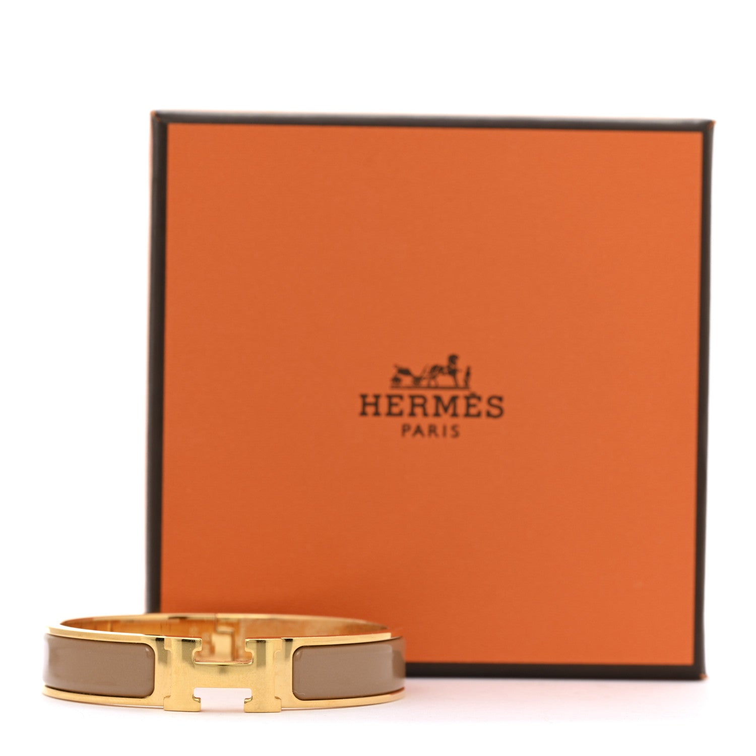 Enamel Narrow Clic Clac H Bracelet PM Chataigne