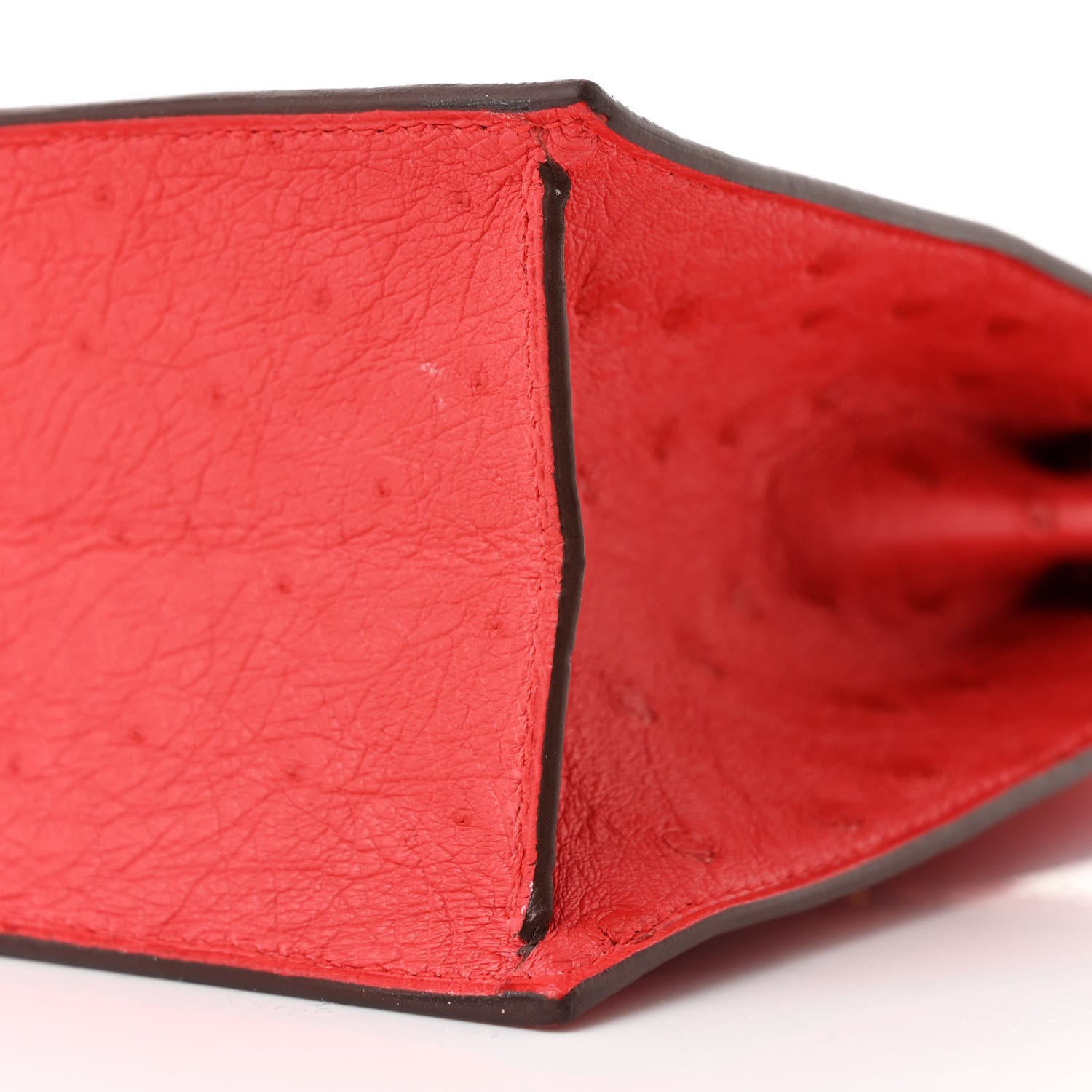 Ostrich Kelly Danse II Belt Bag Rouge Vif