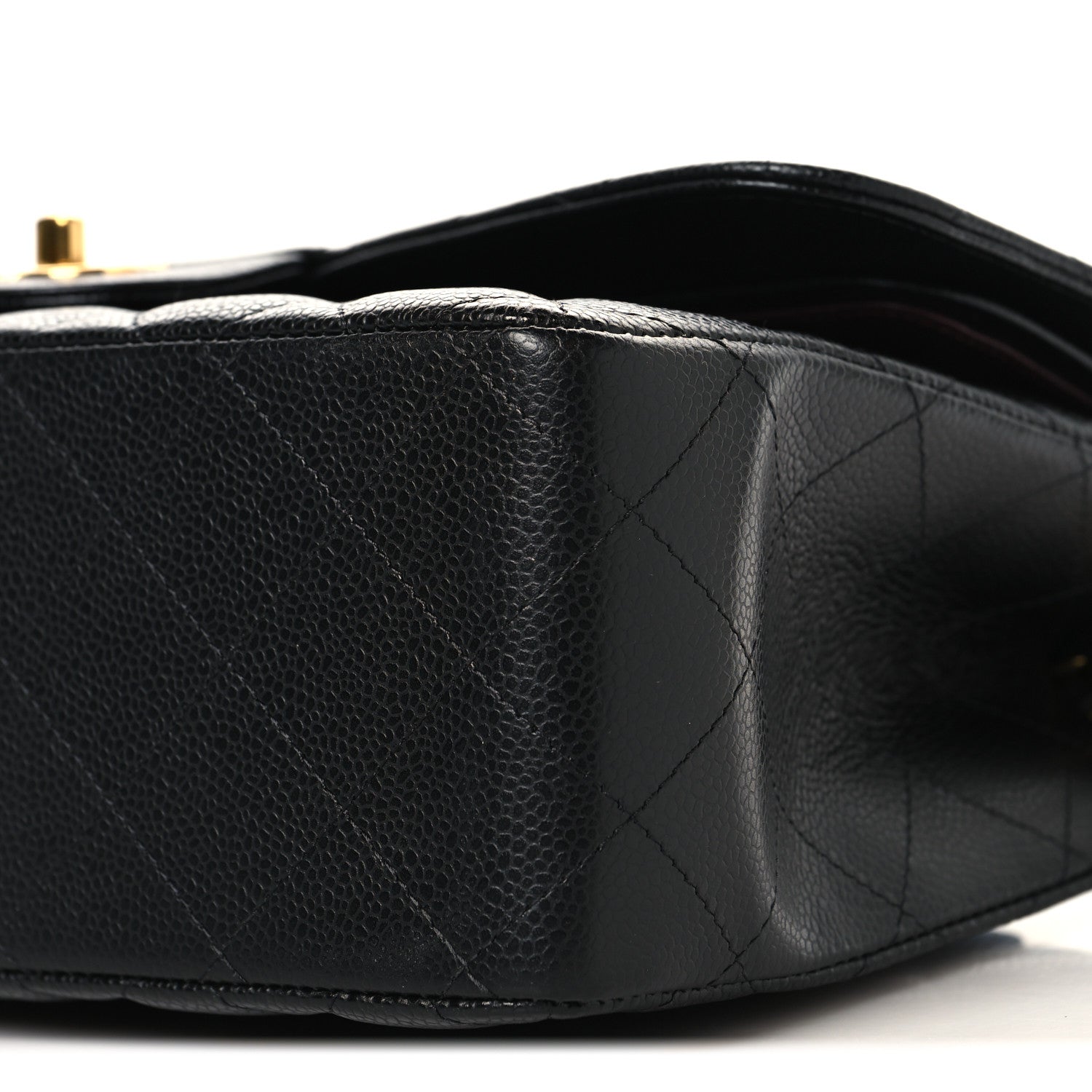 Caviar Quilted Jumbo Double Flap Black