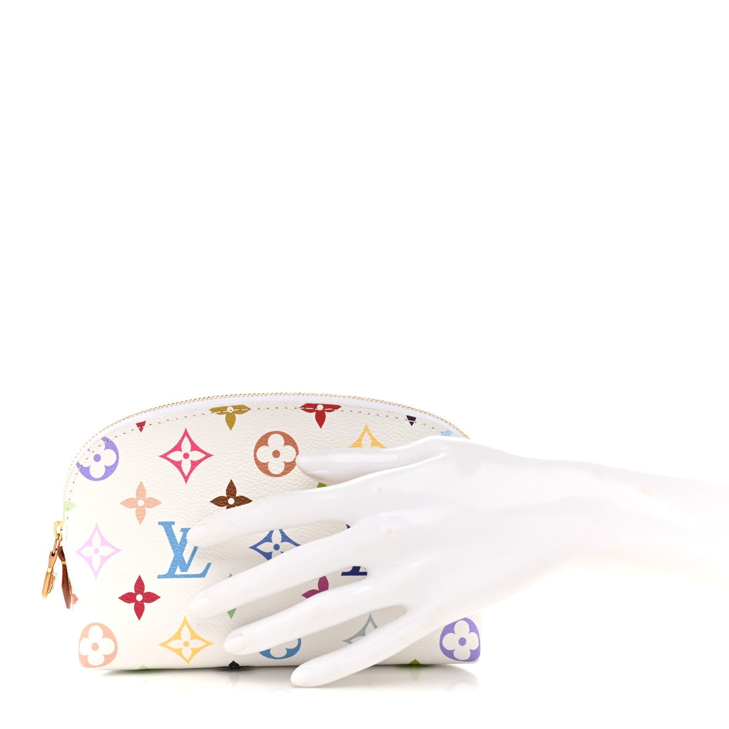 LV x TM Monogram Multicolor Cosmetic Pouch PM White