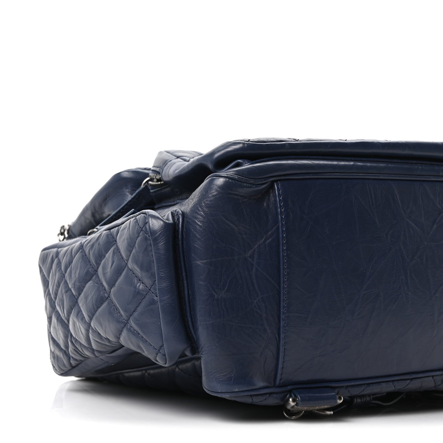 Aged Calfskin Quilted Medium Casual Rock Airlines Backpack Blue