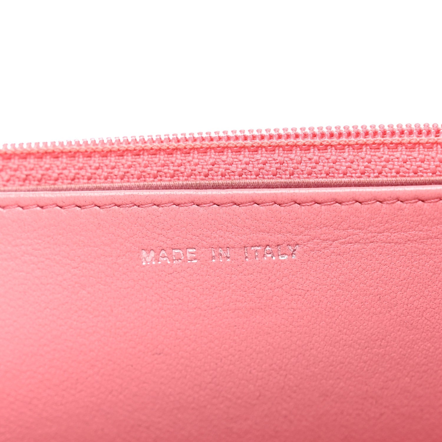 Lambskin Camellia Embossed Wallet on Chain WOC Pink