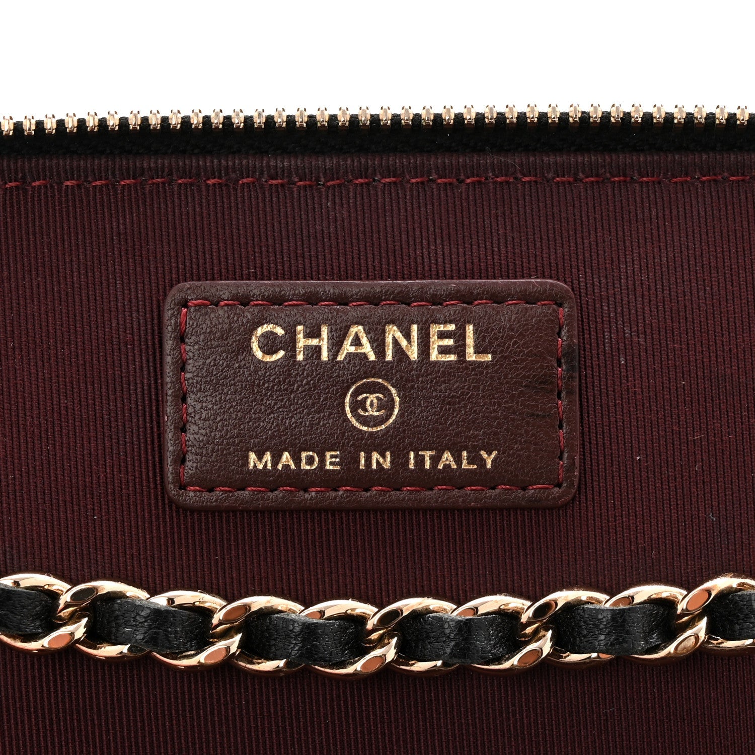 Lambskin Quilted Small Vanity Case With Chain Black