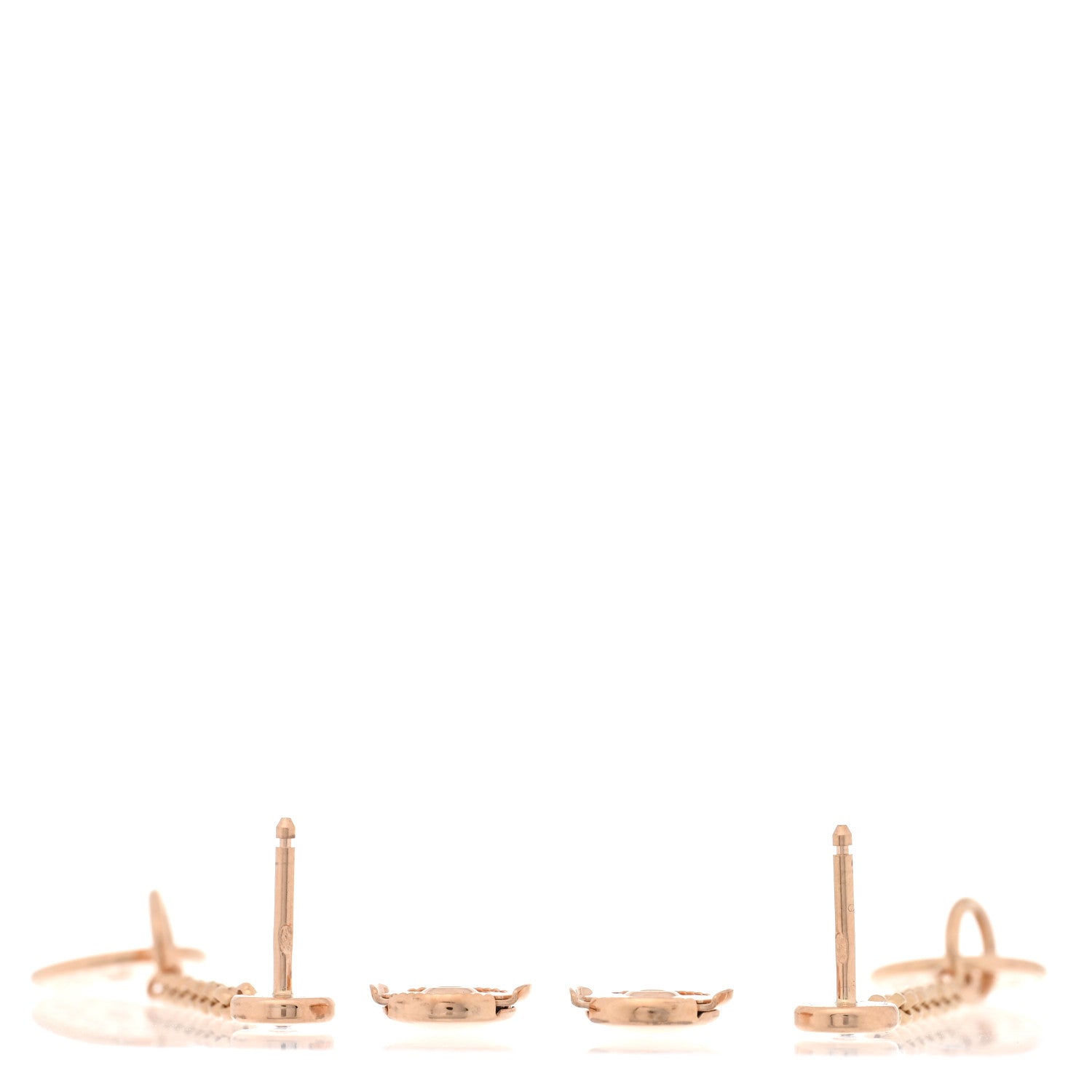 18K Rose Gold Diamond Gambade Clou de Selle Earrings