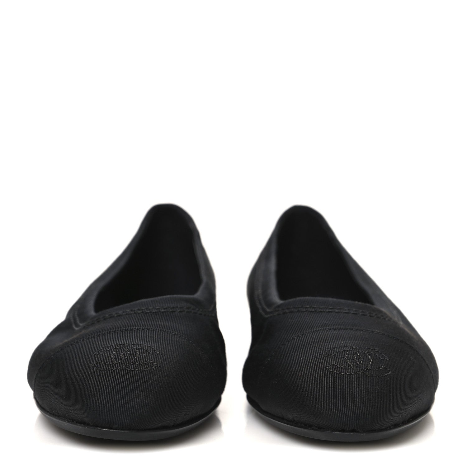 Grosgrain Cap Toe Uniform Ballerina Flats 36.5 Black