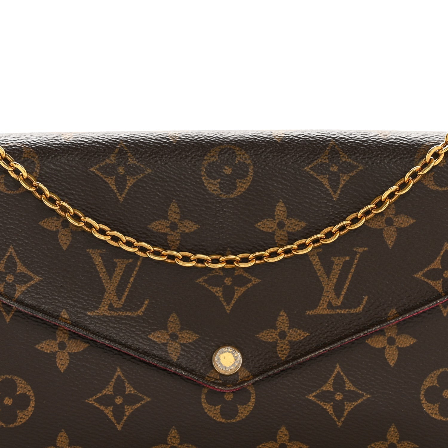 Monogram Pochette Felicie Chain Wallet Fuchsia