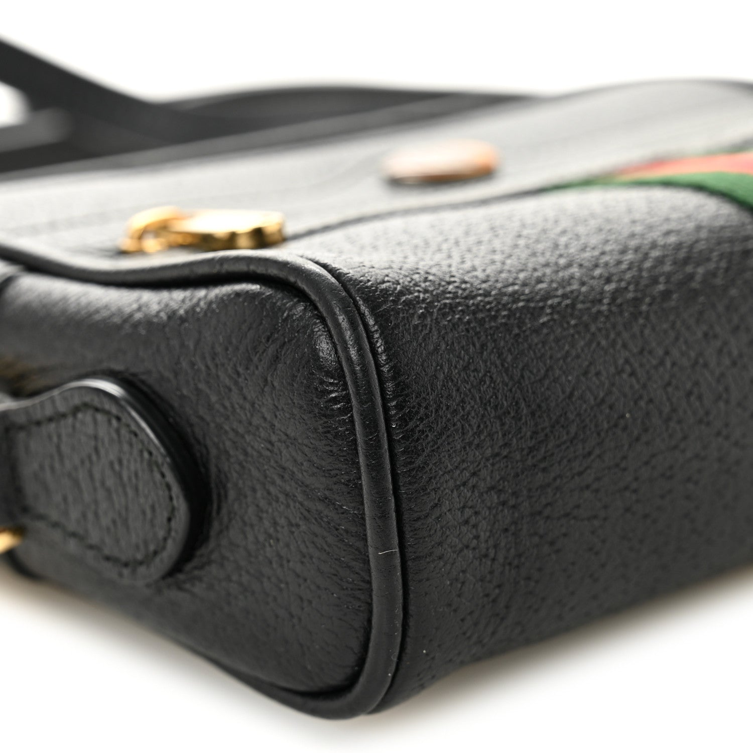 Calfskin Web Mini Ophidia Shoulder Bag Black
