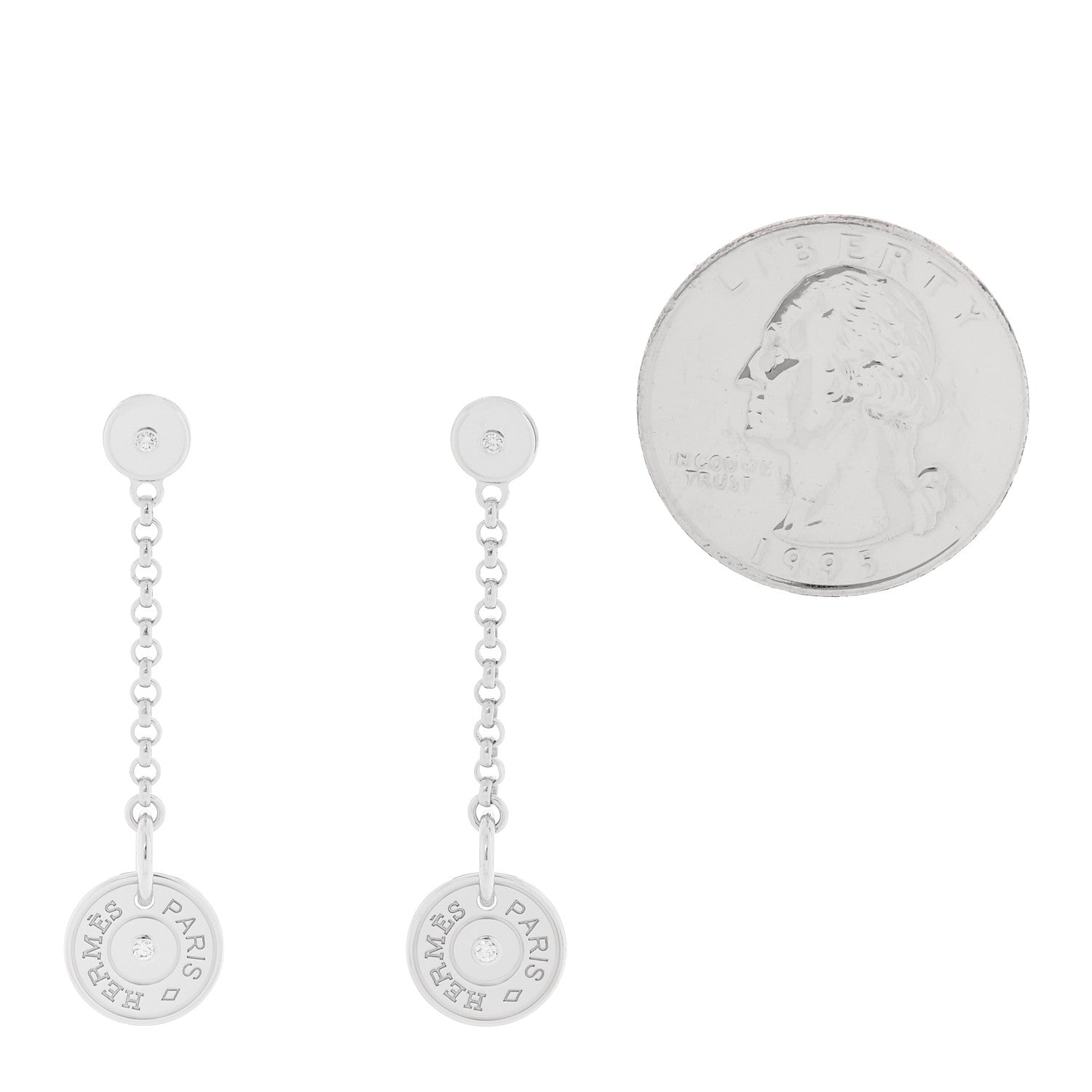 18K White Gold Diamond Gambade Clou de Selle Earrings