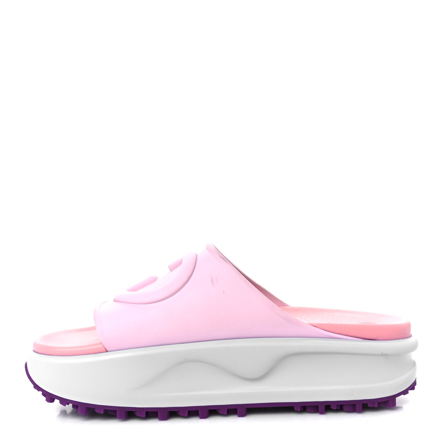 Soft Rubber Womens Interlocking G Platform 42mm Slide Sandals 39 Sugar Pink