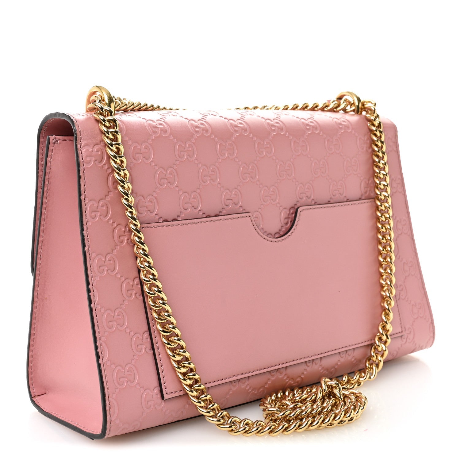 Guccissima Signature Medium Padlock Shoulder Bag Rose Baby Candy