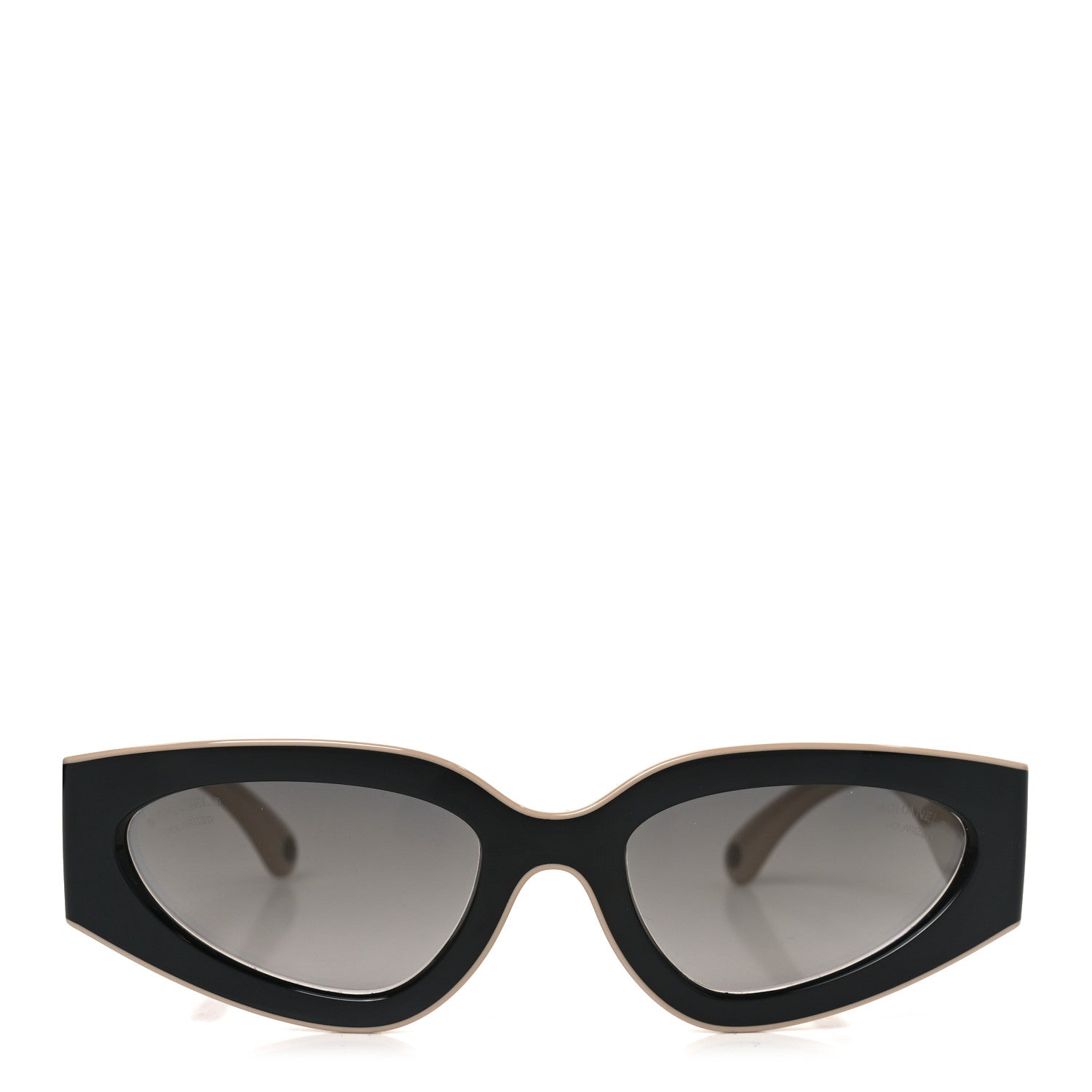 Acetate Cat Eye Sunglasses 6056 Black Beige