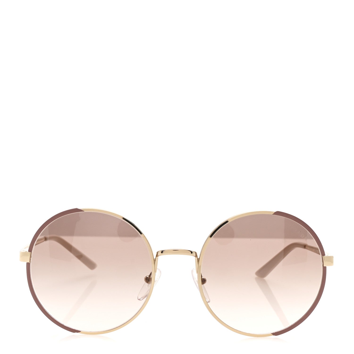 Metal Enamel Oversized Round Sunglasses SPR 59X Pink Gold