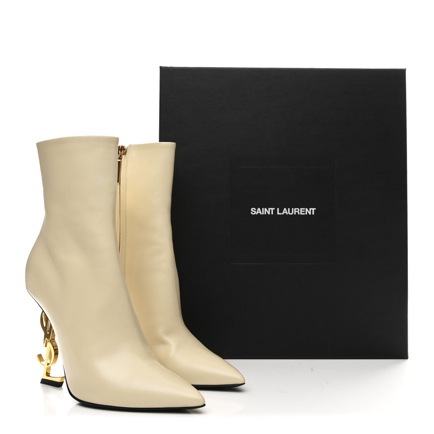 Calfskin Opyum 110 Ankle Boots 38.5 Real Beige