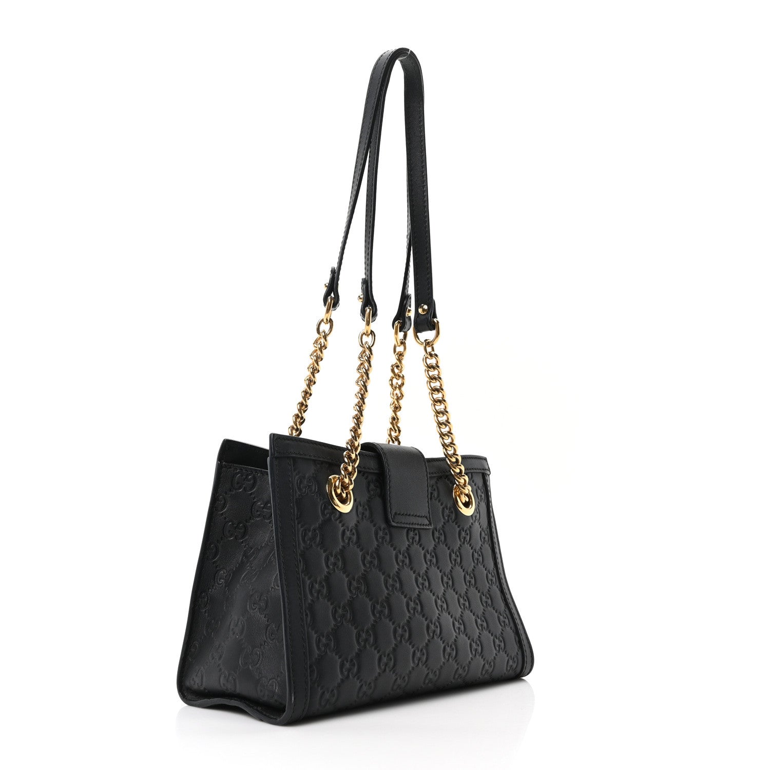 Guccissima Small Padlock Tote Black