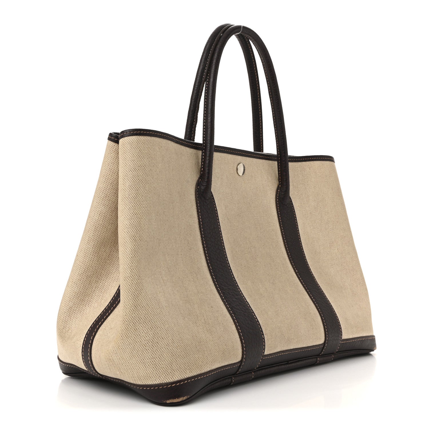 Toile Buffle Gala Garden Party Tote 36 MM Marron Fonce Marron Fonce