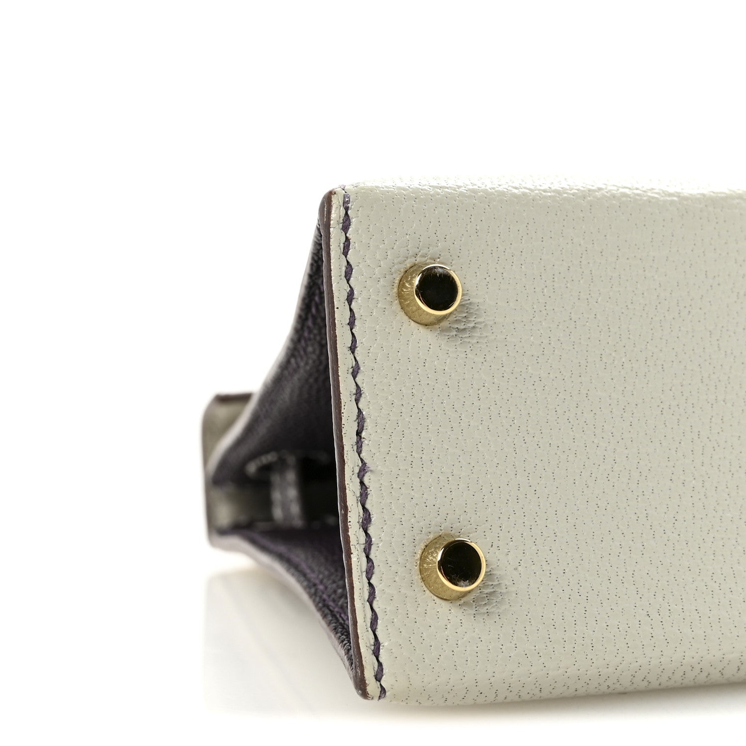 Chevre Mysore Horseshoe Mini Kelly Sellier 20 Gris Perle Raisin