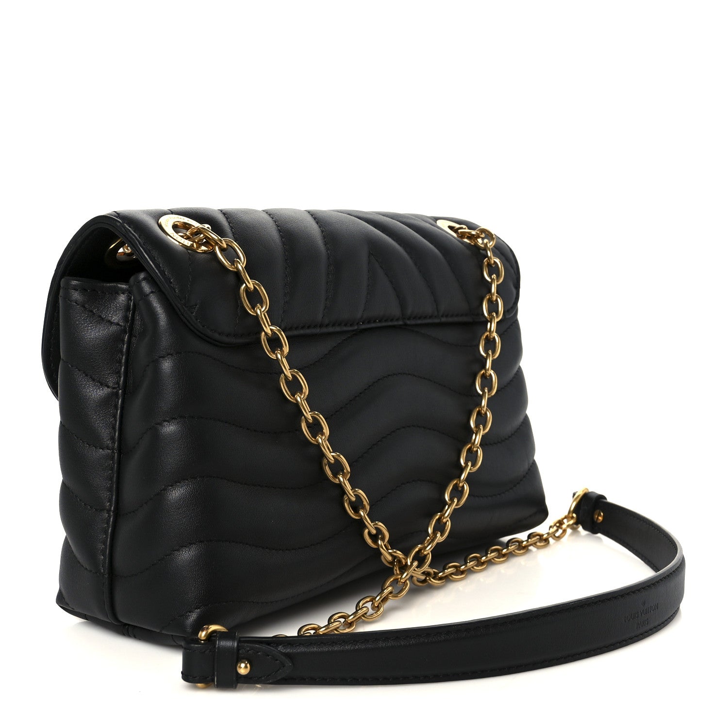 Calfskin LV New Wave Chain Bag Black