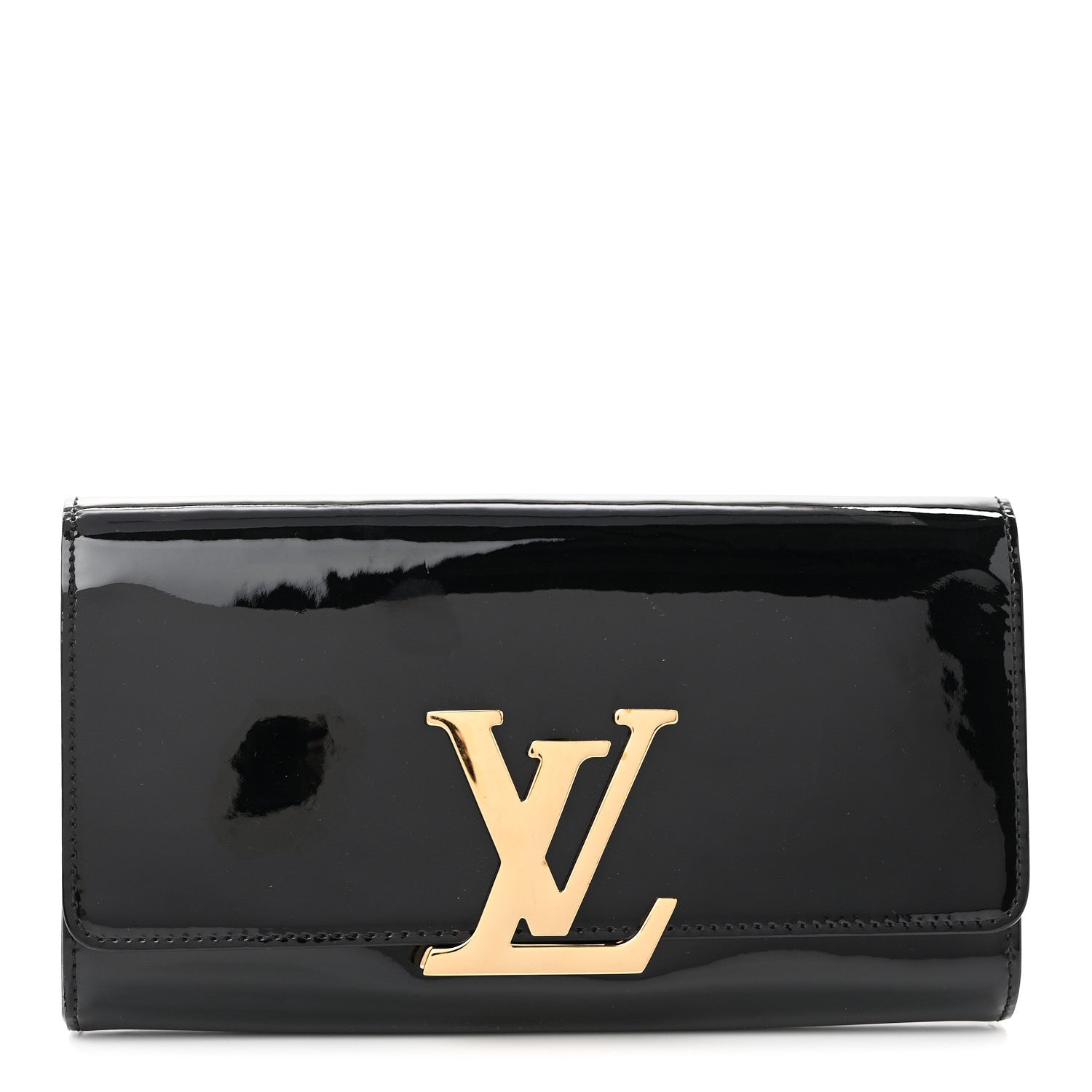 Patent Louise Clutch Black