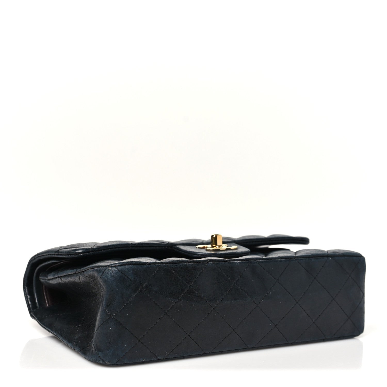 Lambskin Quilted Small Double Flap Black