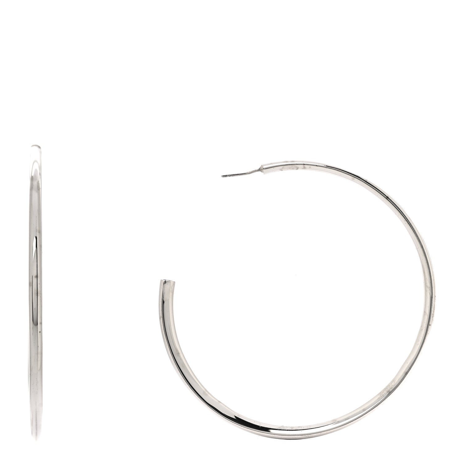 Metal Heart Hoop Earrings Silver