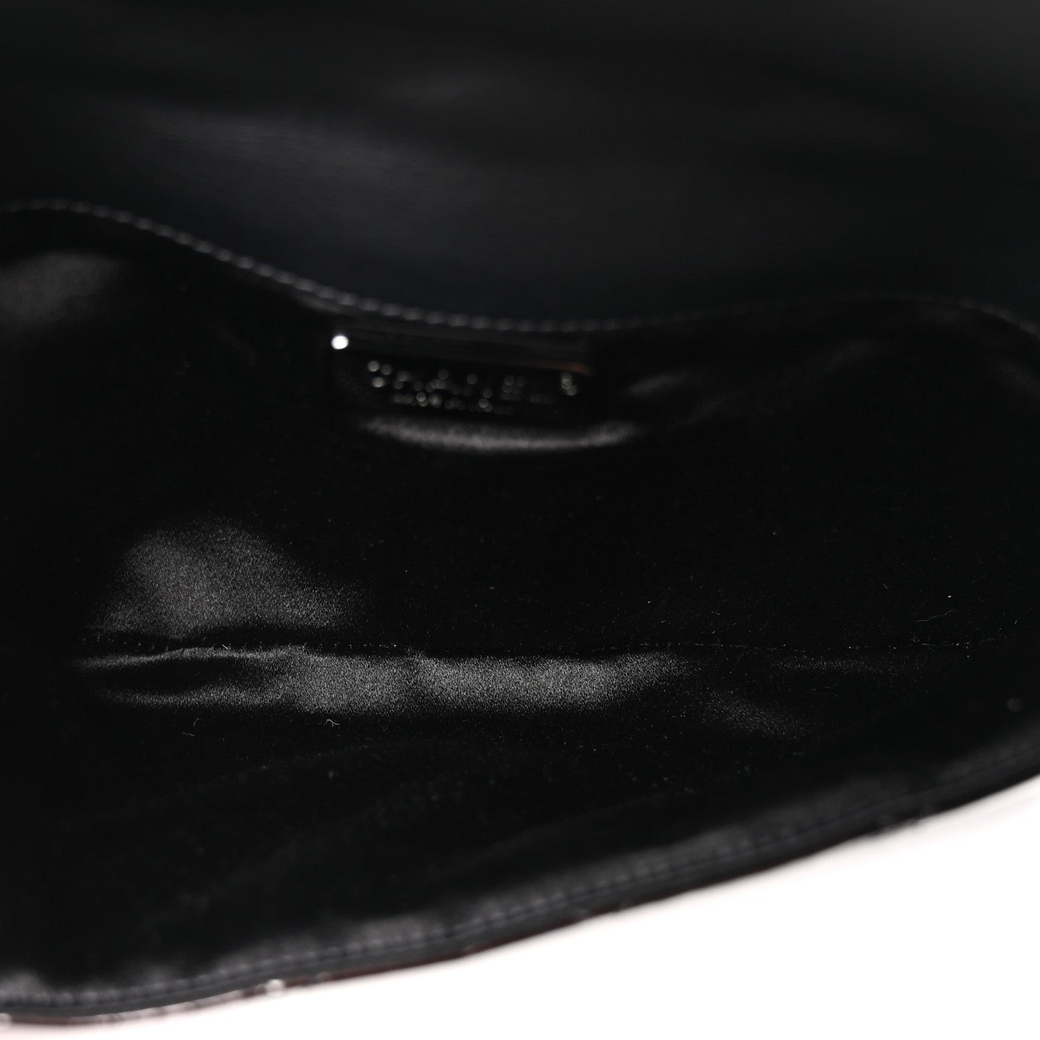 Patent Calfskin Quilted Metal Handle Clutch So Black