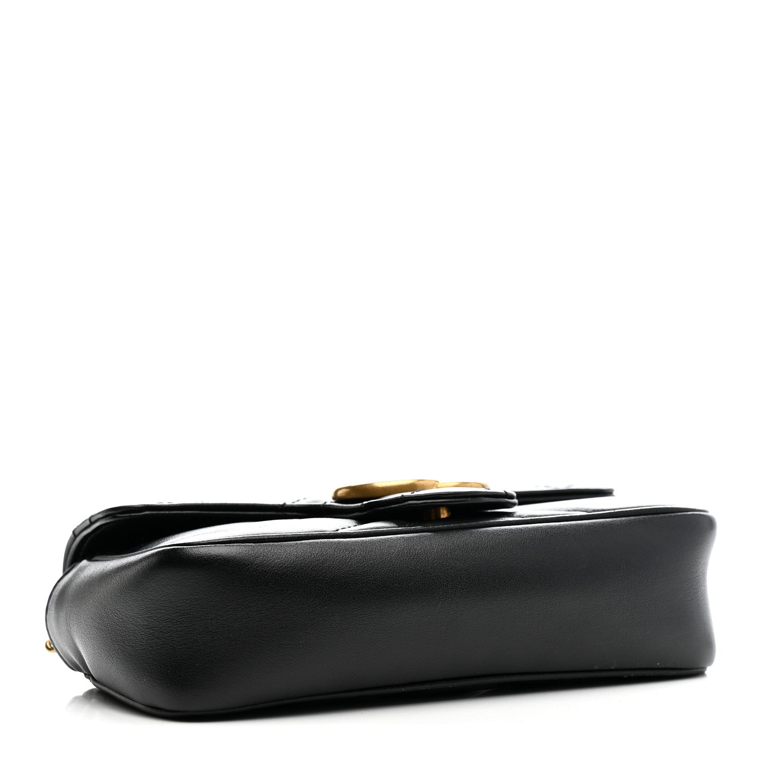 Calfskin Matelasse Super Mini GG Marmont Shoulder Bag Black