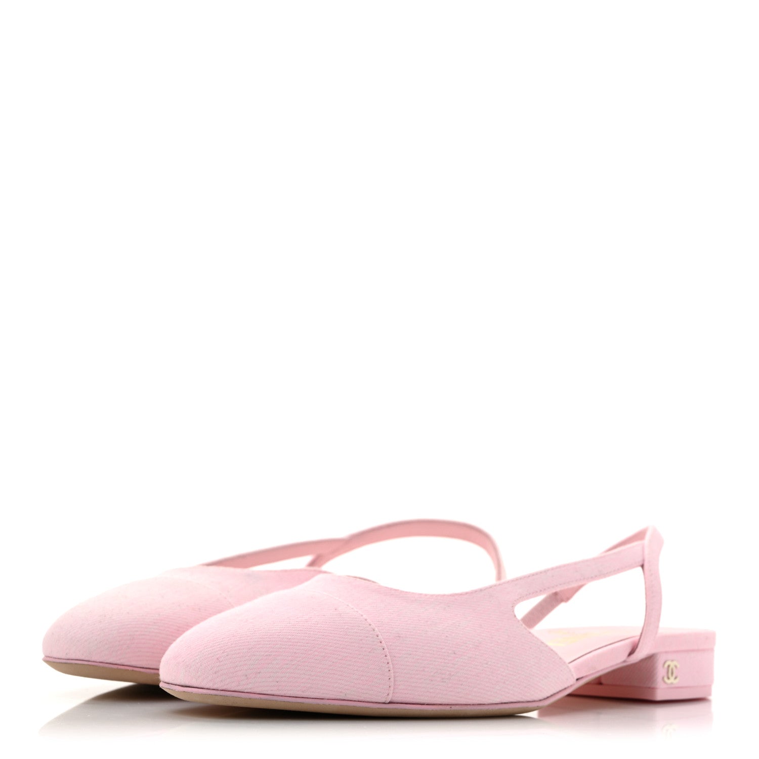 Denim Cap Toe CC Slingback Flats 37.5 Light Pink