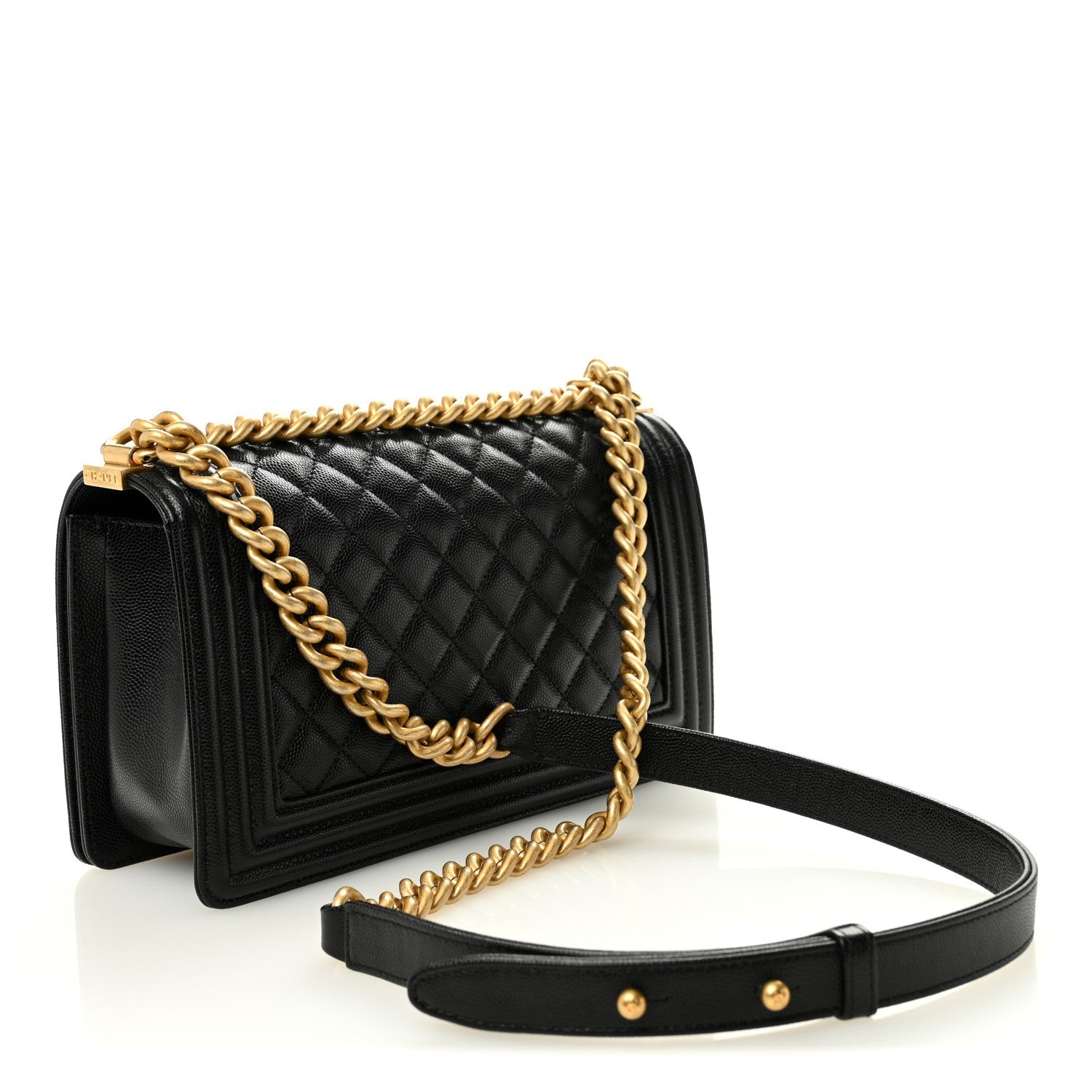Caviar Quilted Medium Boy Flap Black