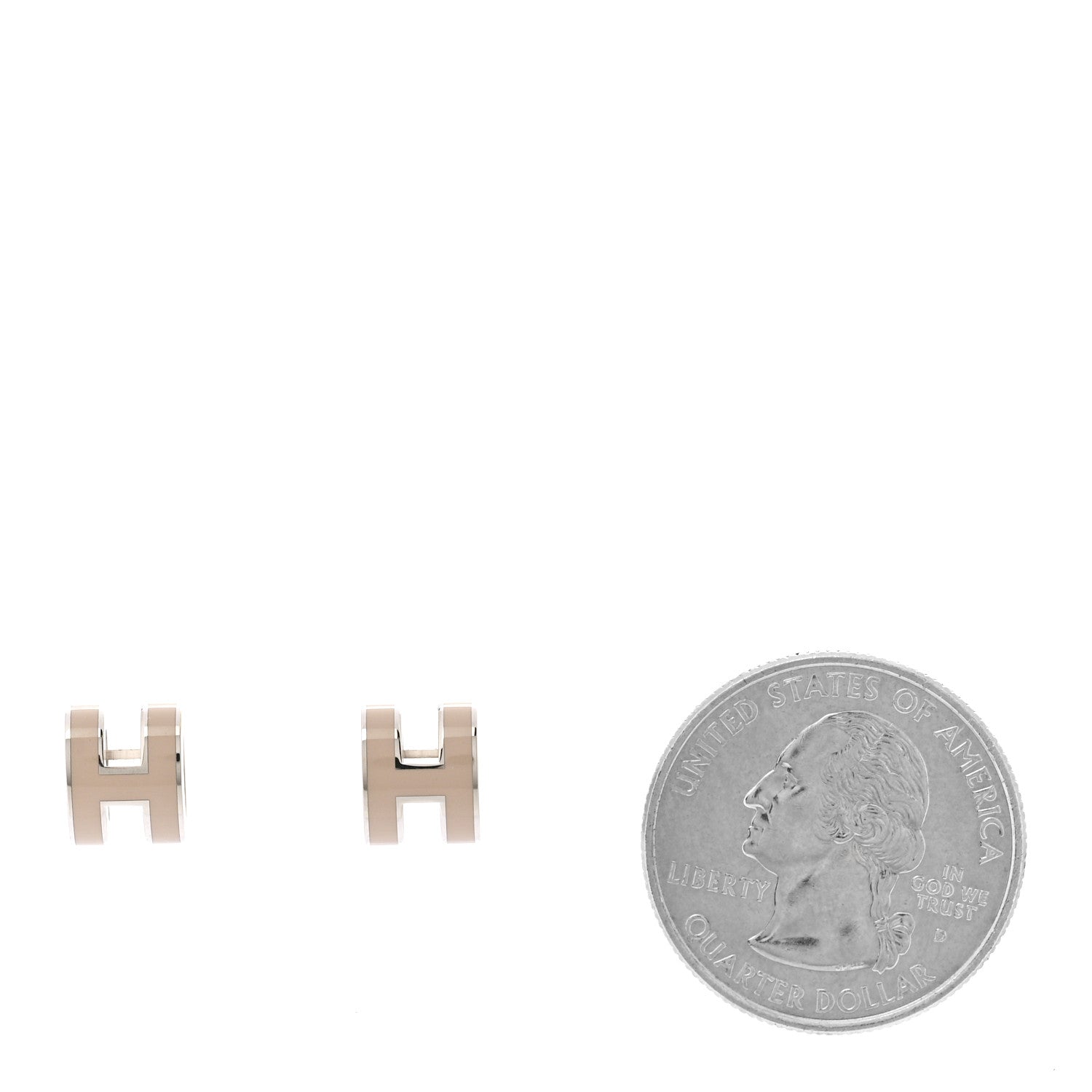 Palladium Lacquered Mini Pop H Earrings Marron Glace