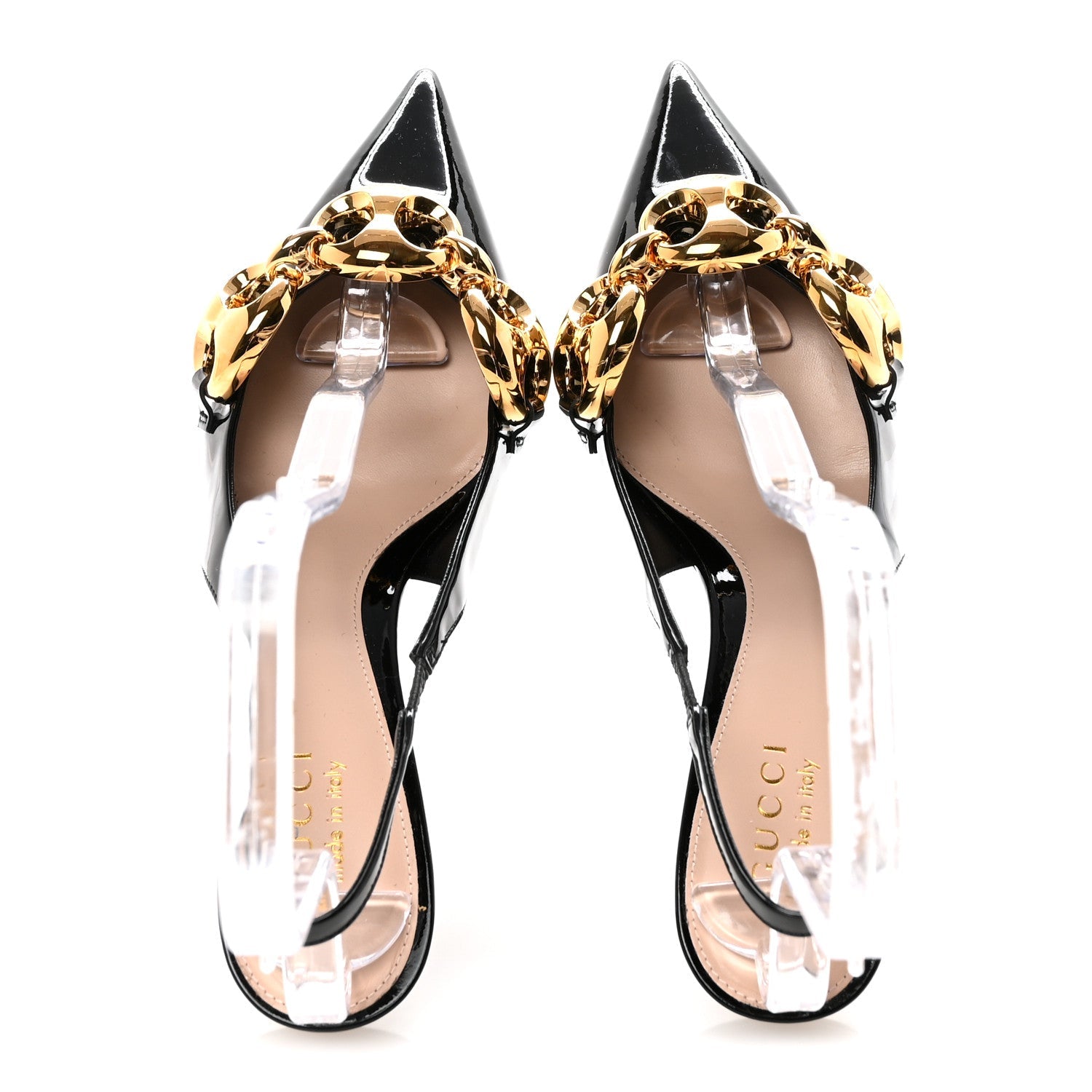 Vernice Crystal Nappa Charlotte Marina Slingback Pumps 37 Black