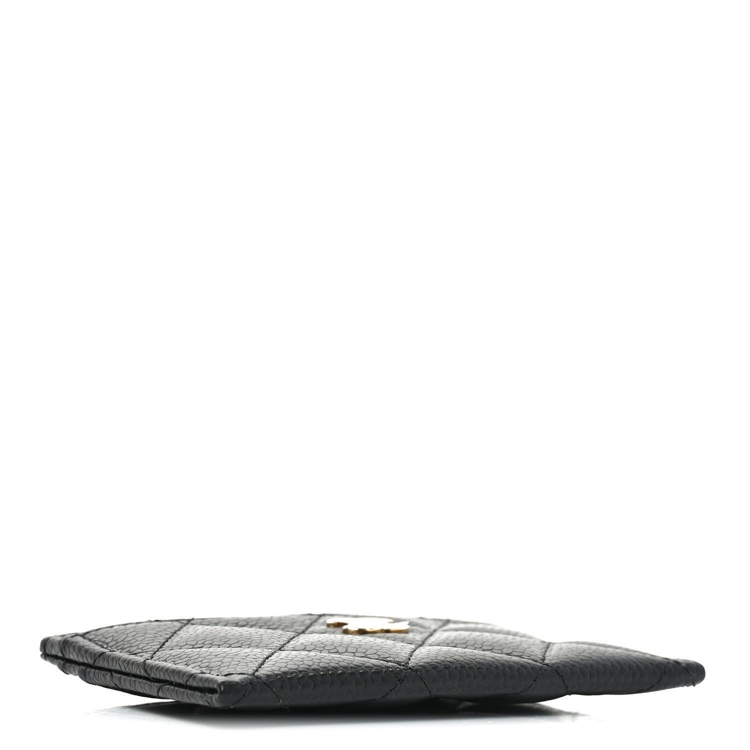 Caviar Quilted Card Holder Black