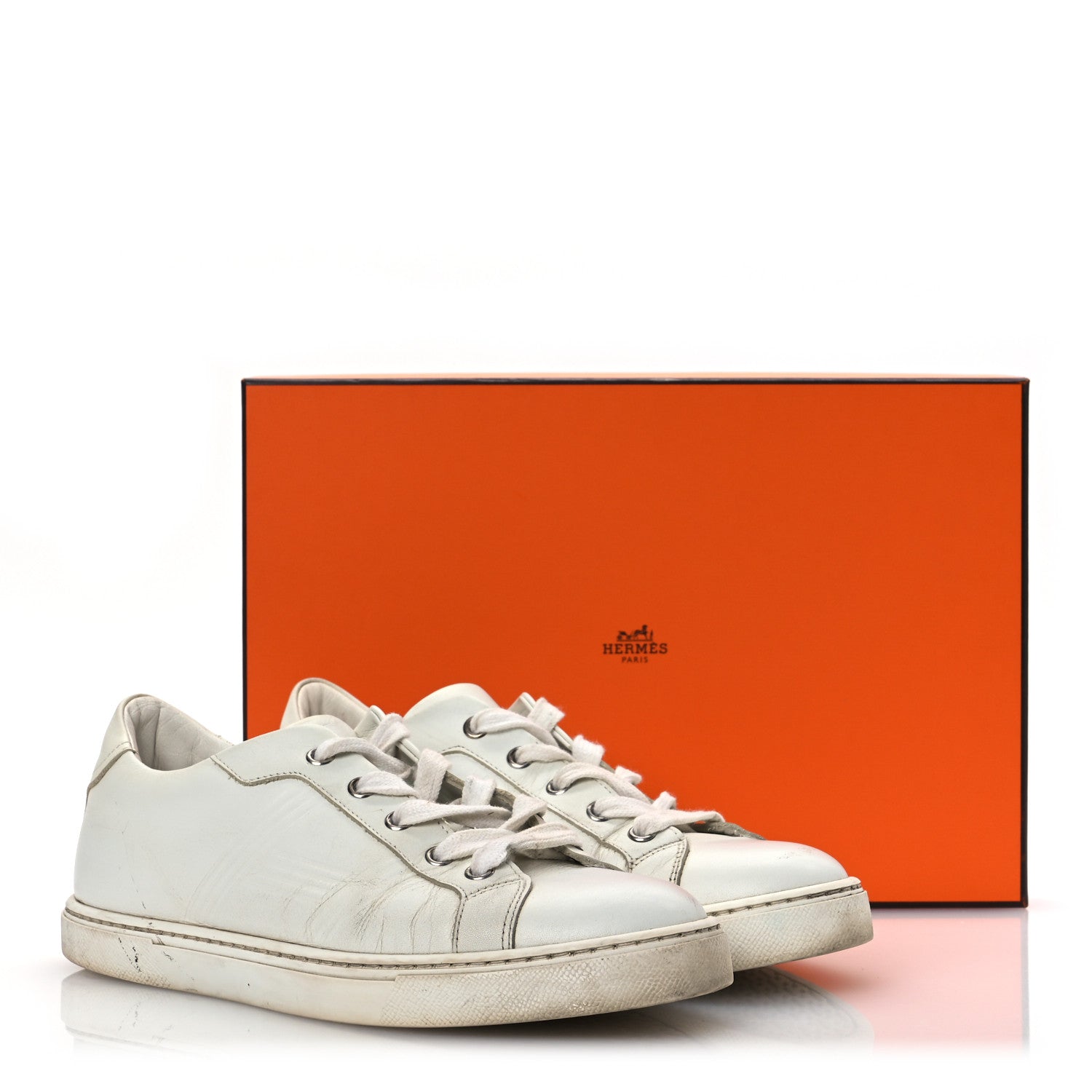 Calfskin Womens Advantage Sneakers 37 White