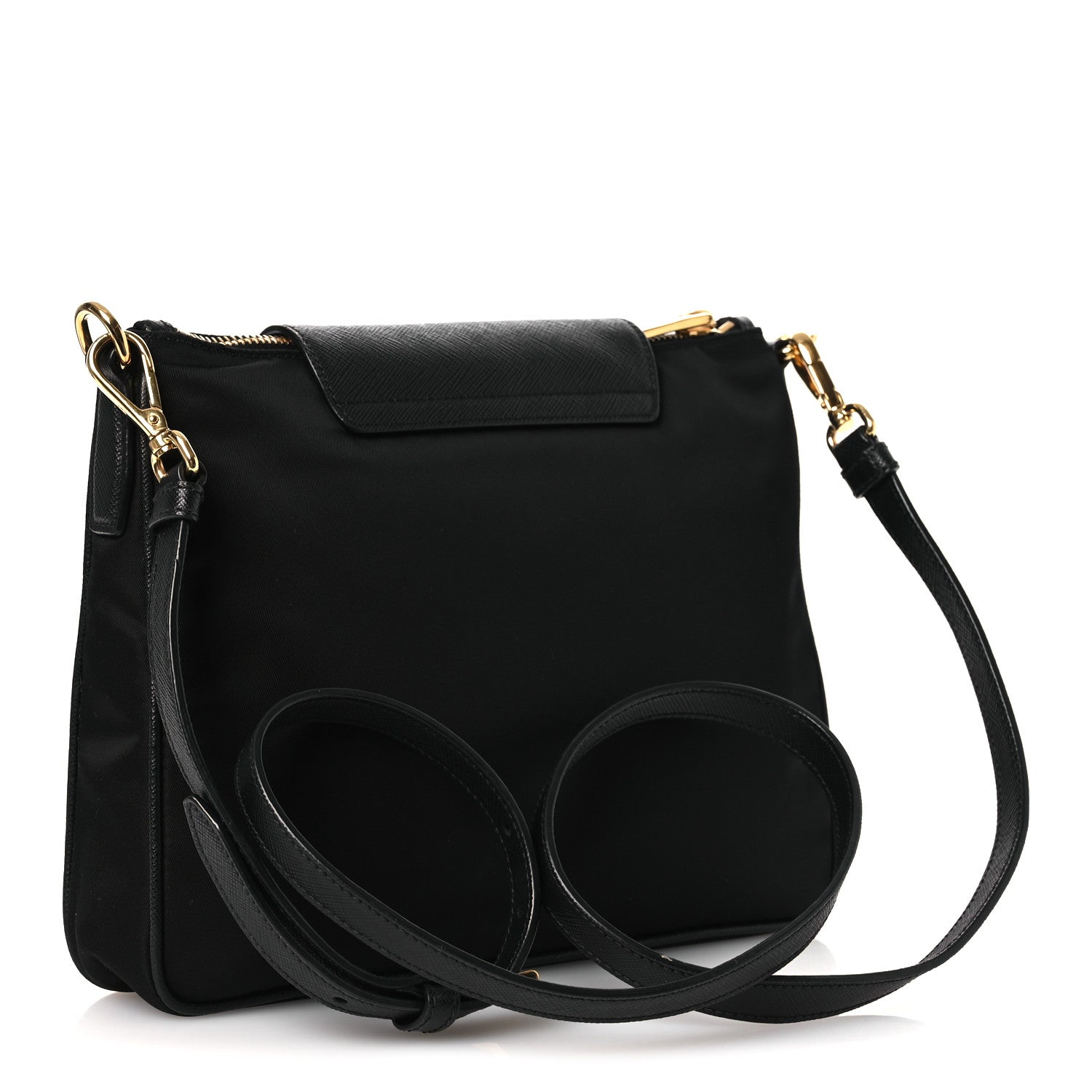 Tessuto Nylon Saffiano Crossbody Bag Black