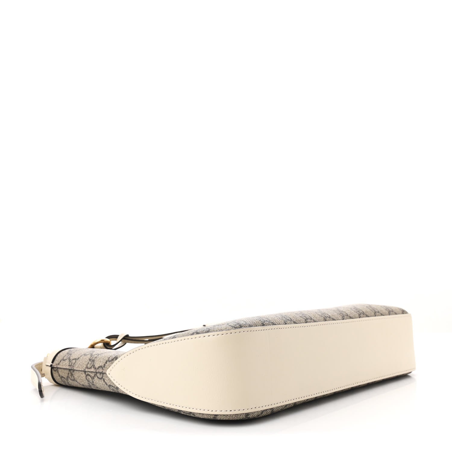 GG Supreme Monogram Moon Calfskin Medium Padlock Shoulder Bag Beige Ebony Mystic White