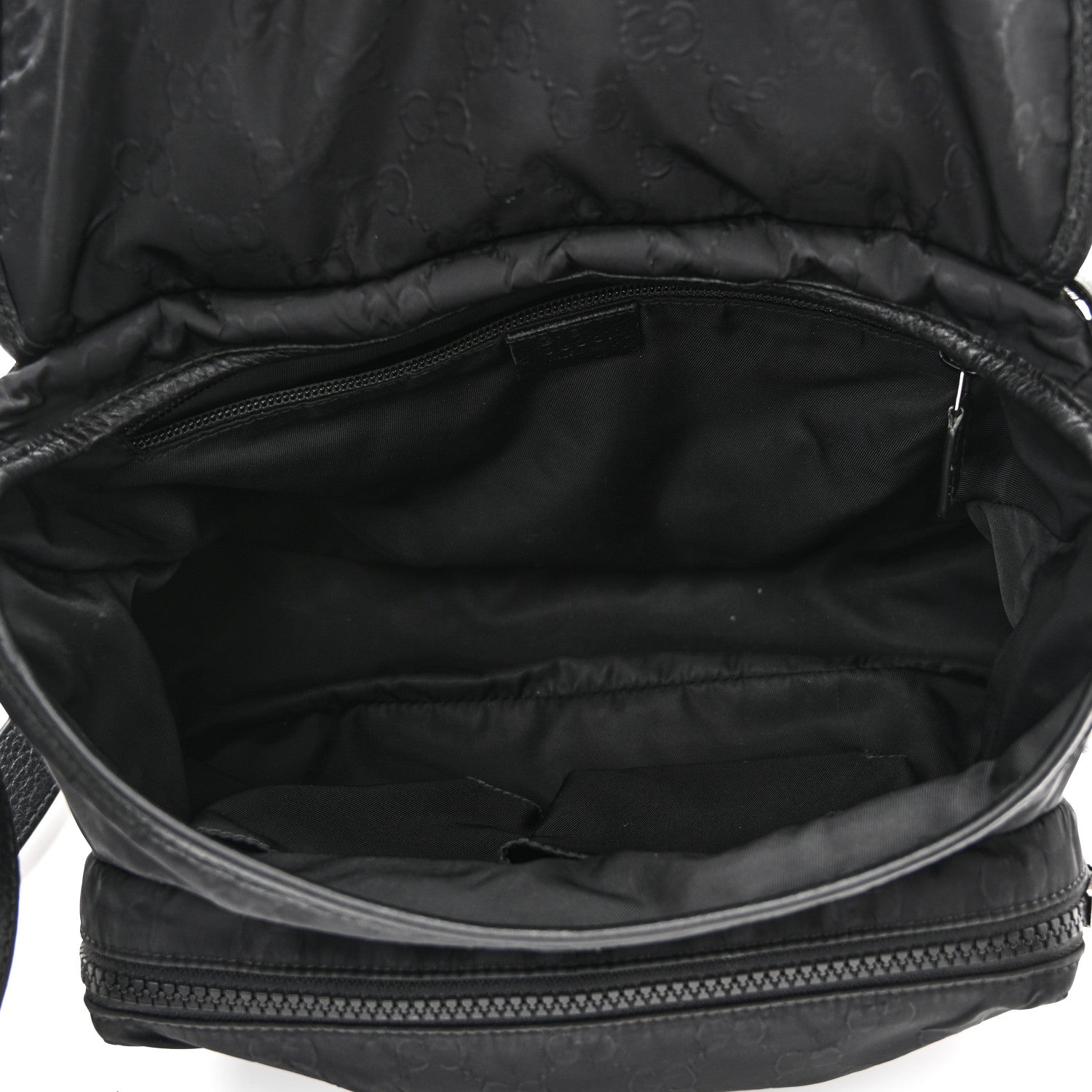 Nylon Monogram Double Buckle Flap Messenger Bag Black
