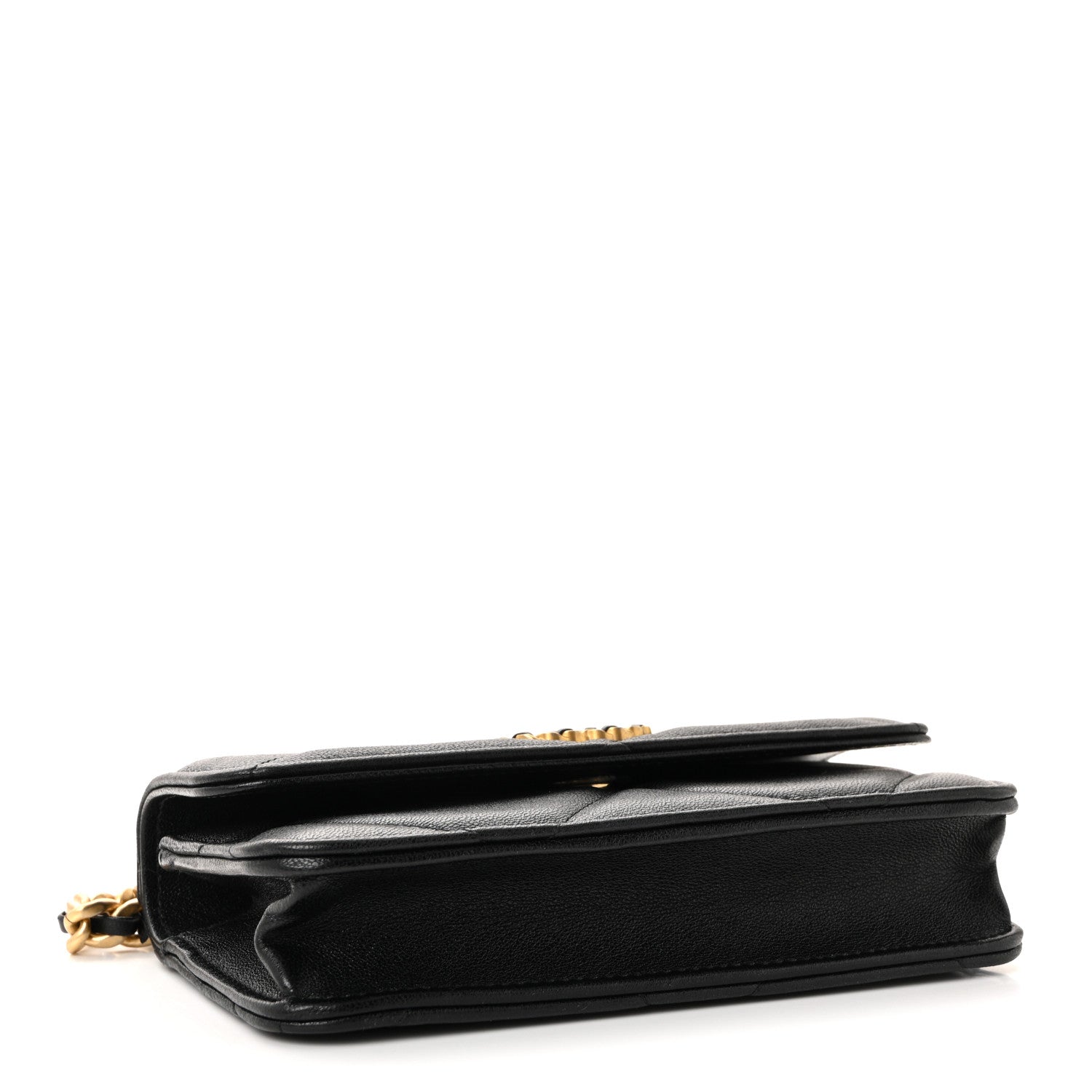Lambskin Quilted Chanel 19 Clutch With Chain Black