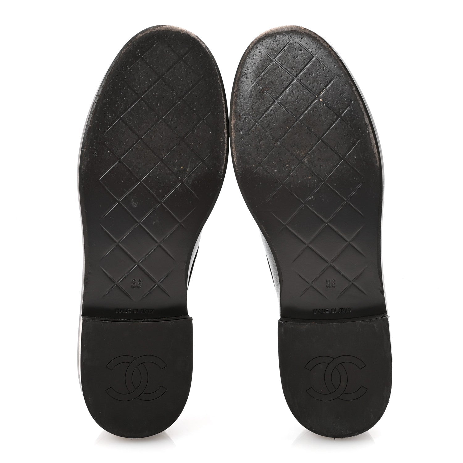 Lambskin Quilted CC Turnlock Loafers 36 Dark Brown