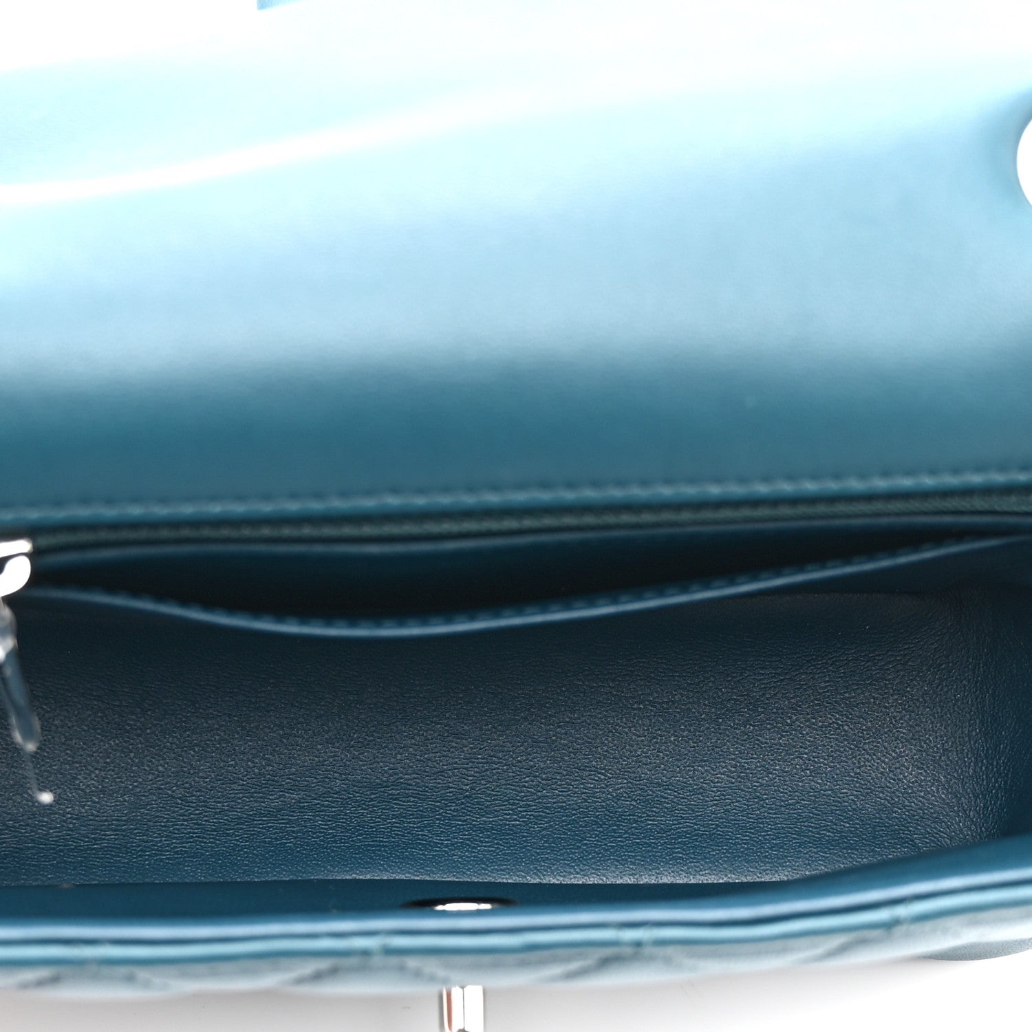 Lambskin Quilted Mini Rectangular Flap Dark Blue