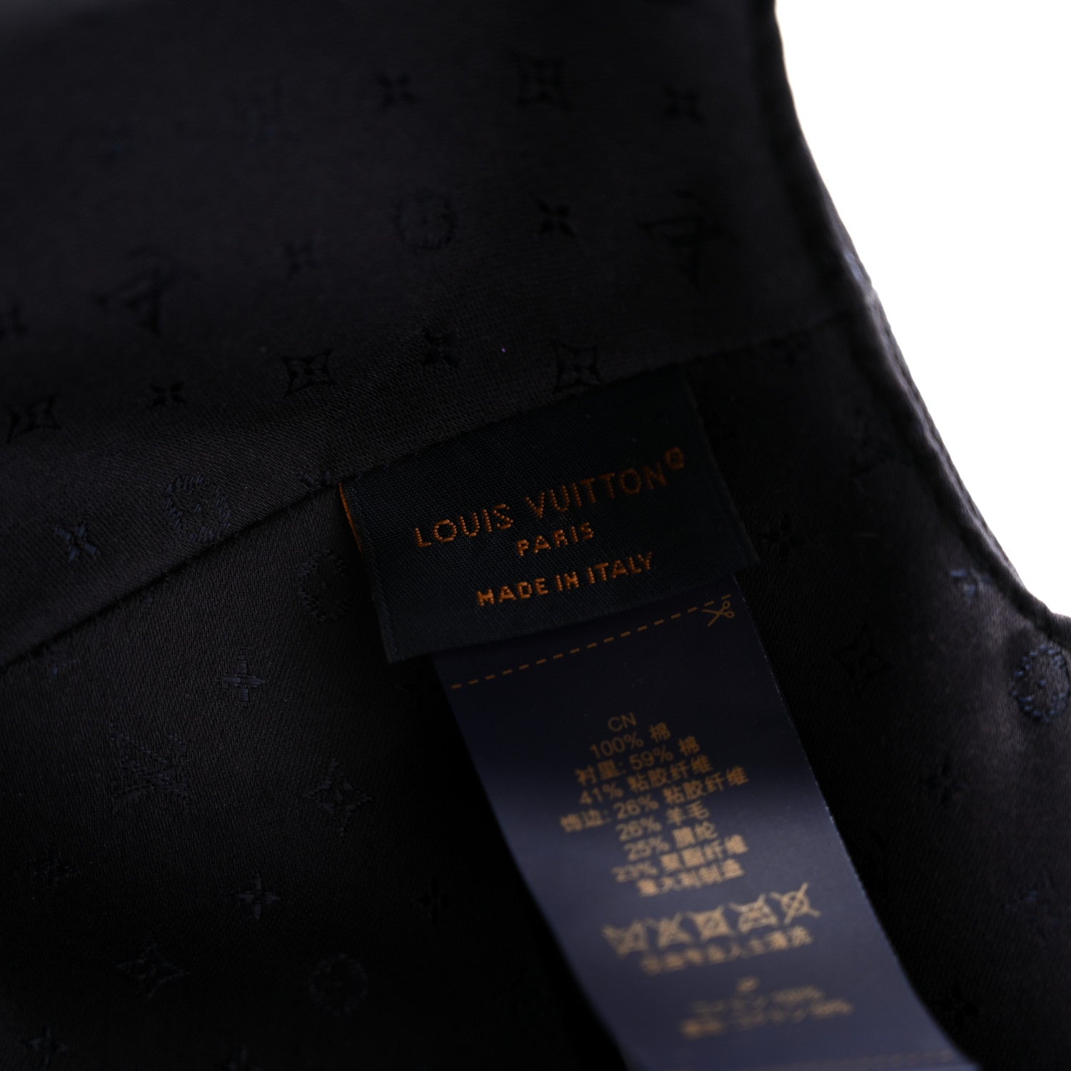 Cotton LV Signature Cap M Bleu Marine