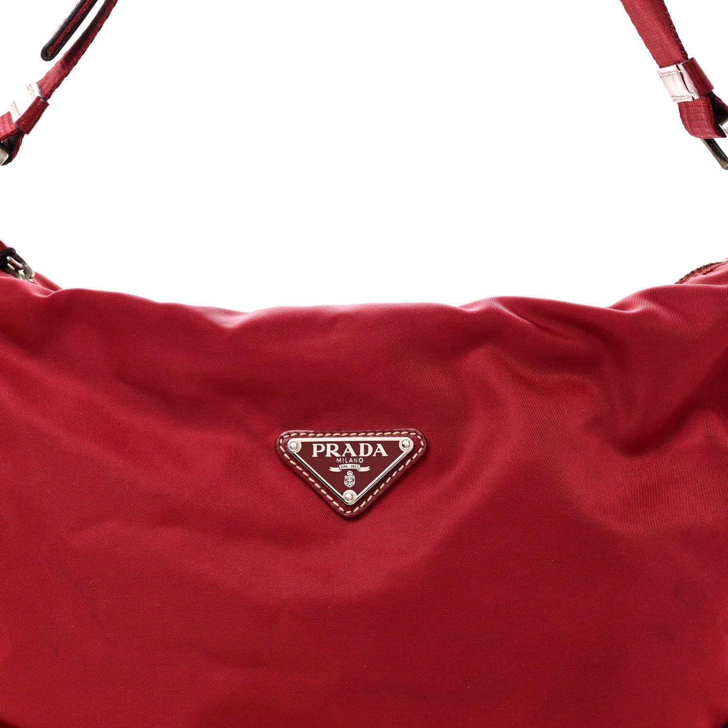 Tessuto Nylon Calfskin Hobo Fuoco
