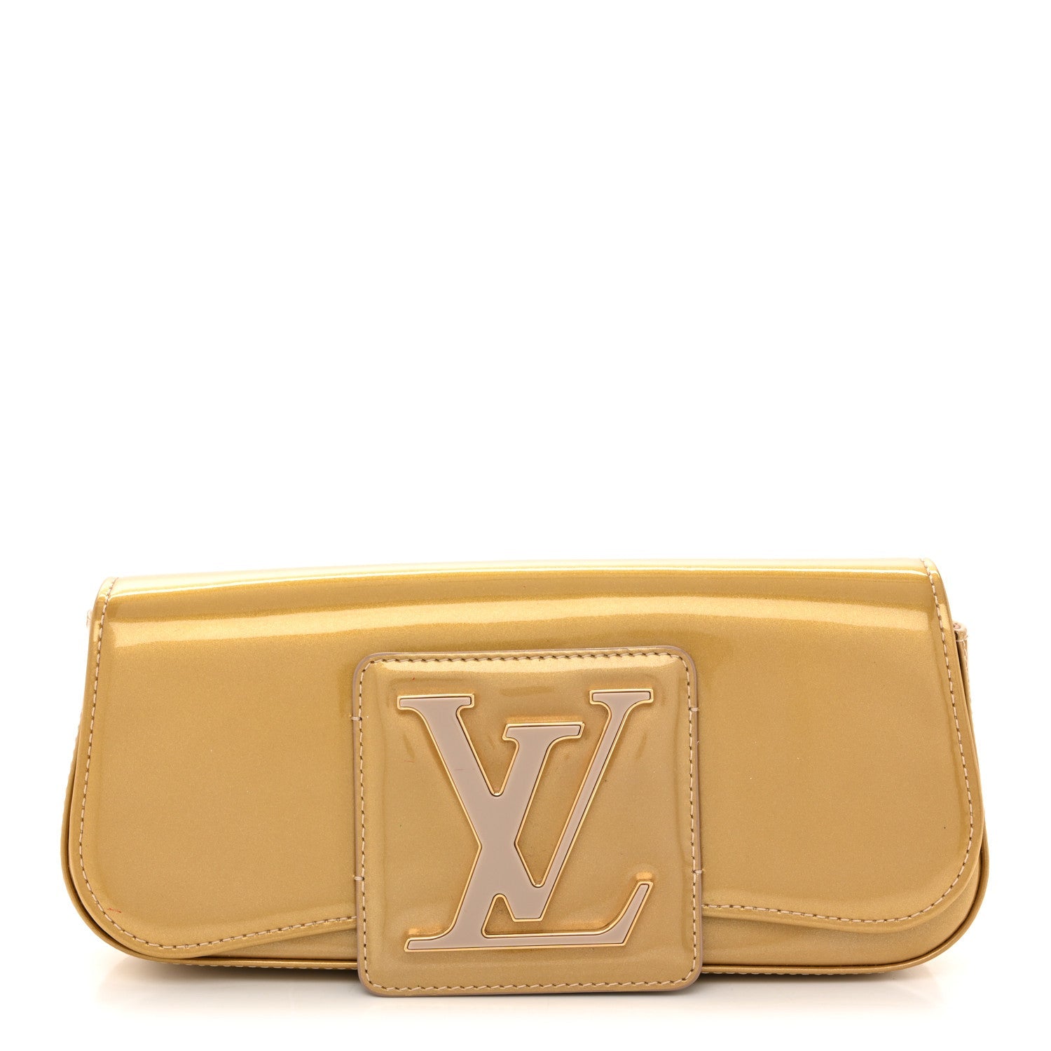 Patent Sobe Clutch Beige Poudre