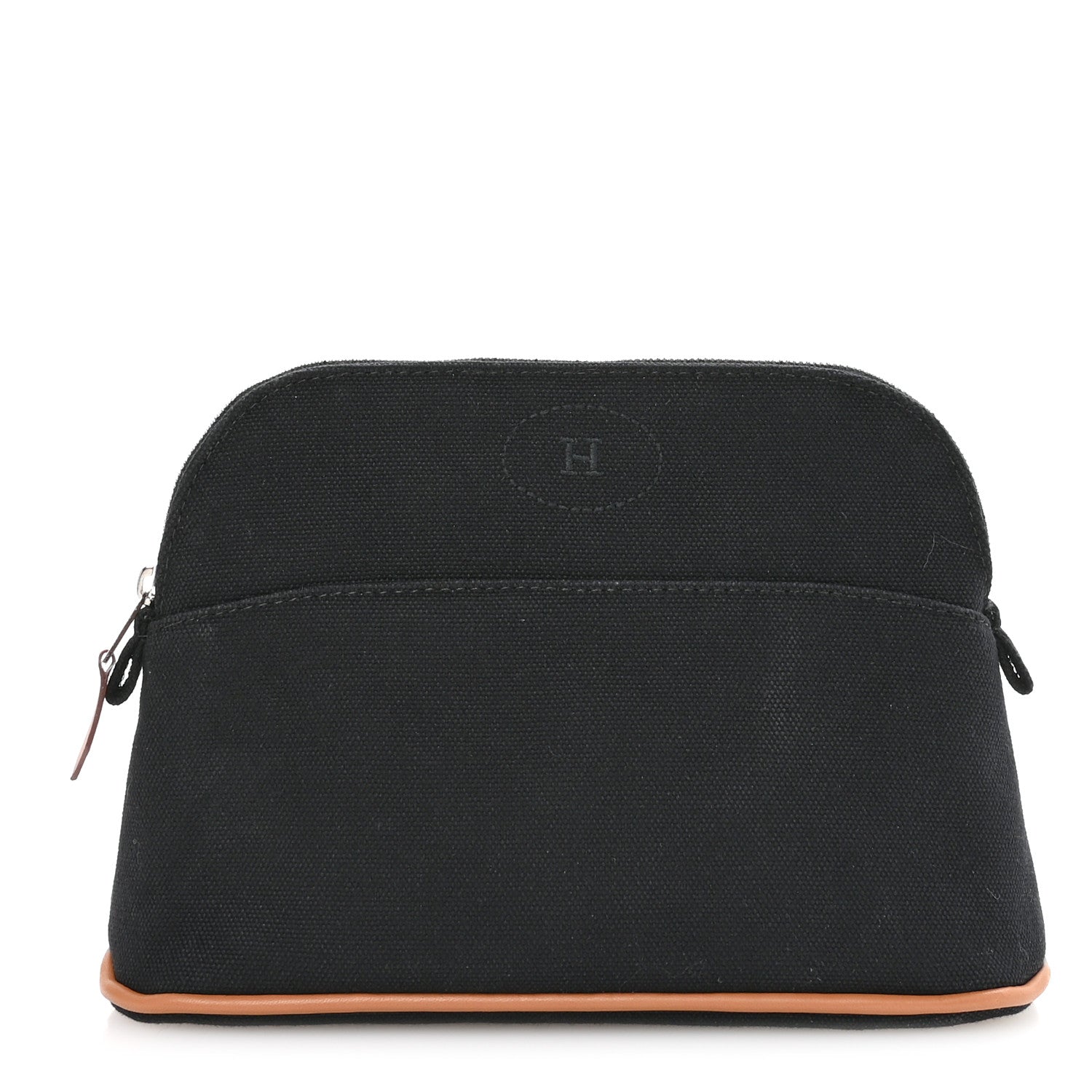 Cotton Canvas Mini Bolide Travel Cosmetic Pouch Black