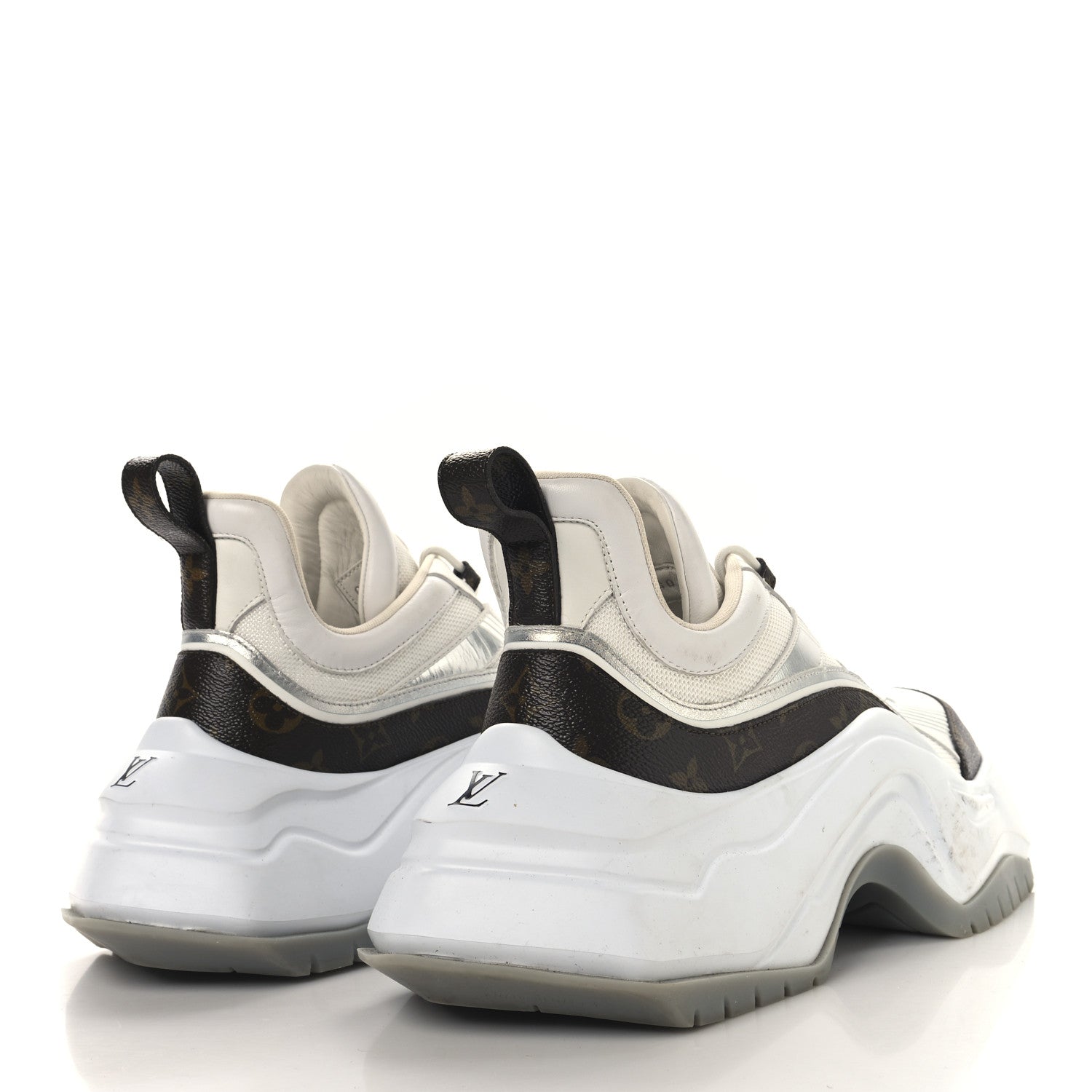 Calfskin Monogram Mens LV Archlight 2.0 Platform Sneakers 9 White