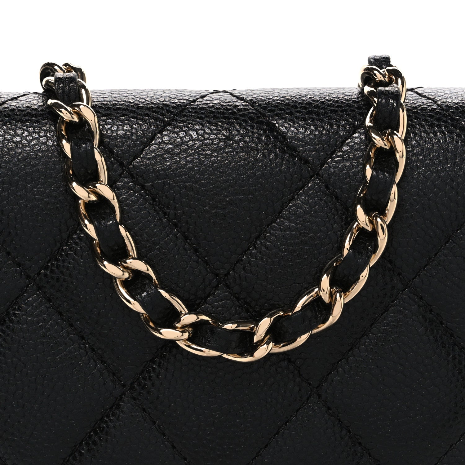 Caviar Quilted Classic Phone Holder Black