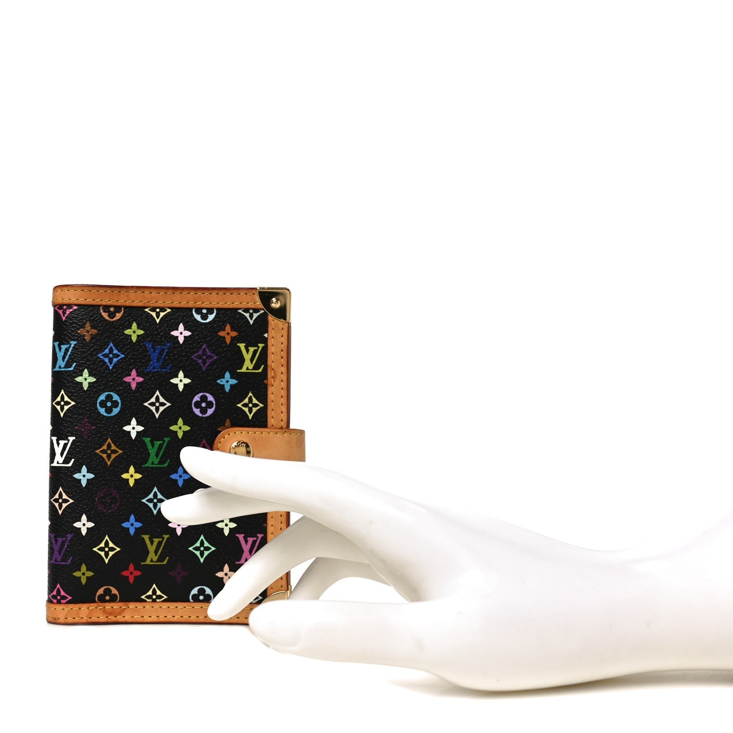 Monogram Multicolor Small Ring Agenda Cover Black