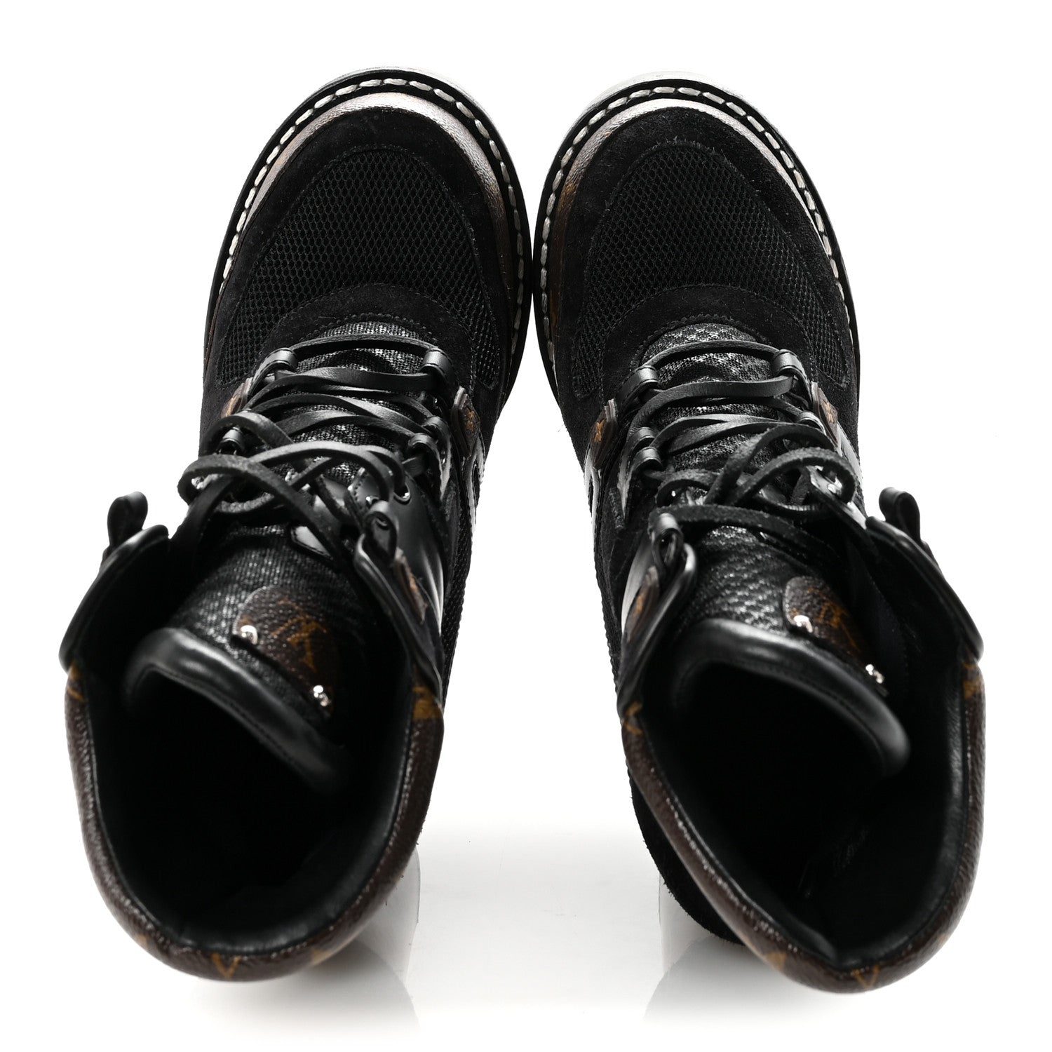 Suede Calfskin Monogram Star Trail Ankle Boots 39.5 Black